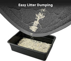 Cat Litter Box Mat, Kitty Premium PVC Pad, Durable Trapping Rug, Phthalate Free, Urine-Resistant, Scatter Control, XXL 47 x 36 Inch, Black
