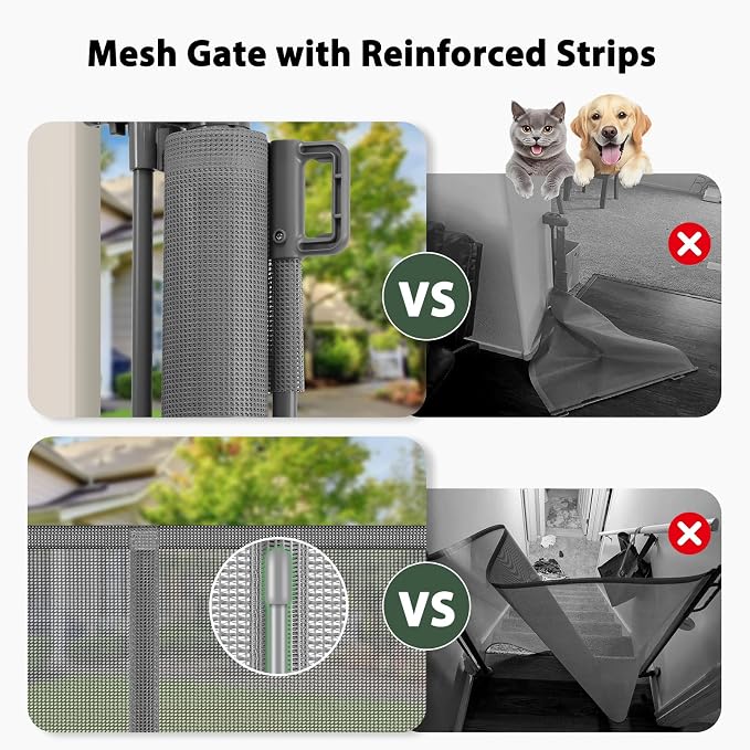 250" Extra Wide Retractable Baby Gates Outdoor Retractable Fence for Garage | 21ft Large Baby Gate Retractable Pet Gates for Wide Openings, 48" Tall Pet Gate Outdoor Retractable Gate Mesh Driveway Fence