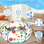 Cat Ball Pit for Cats, Include 226 Pcs Interactive Cat Toy for Indoor Kittens, Cat Enrichment Toys for Bored Indoor Cats Self Play Kitty Toys Bundle Pack Entertainment(Blue)
