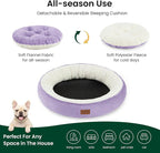 Love's cabin Round Donut Cat and Dog Cushion Bed, 30in Pet Bed for Medium or Large Dogs, Anti-Slip & Water-Resistant Bottom, Soft Durable Fabric Pet Beds, Washable Calming Cat Bed, Violet