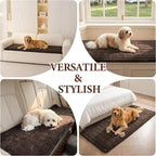Couch Covers for 2 Cushion Sofa, Non Slip Sofa Cover for Dogs | Sofa Slipcovers for Leather Sofa, Plush Furniture Cover for Pets Washable, Against Pet Hair & Scratch, Chocolate, 27.6" x 59"