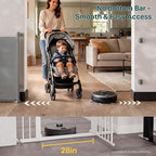 Cumbor 27-40" Retractable Baby Gates for Stairs & Doorways, Indoor Outdoor | Hardware Mounted Mesh Dog & Pet Gate, Easy Walk Through, One-Hand Operation, Anti-Crawl Adjustable Safety Gate for Dog, Grey