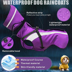 Dog Raincoat Waterproof Raincoats for Dog Reflective Dogs Rain Jackets with Hood Hoodie Pet Rain Poncho Coat for Small Medium Large Dogs Puppies S-XXL (Purple, XXL)