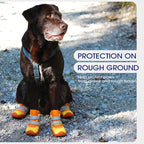 FUAMEY Dog Shoes for Medium Dogs Rubber Sole, Waterproof Dog Boots | Reflective strips, paw protection, hot pavement, winter snow, muddy trails, everyday hiking, 4 PCs