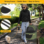 PAWZIDEA Portable Small Dog Crate for Car Travel up 33lbs, Enclosed Dog Car Seat Soft-Sided, Escape-Proof Reversible No-Zip Canopy, Foldable Pet Carrier Seatbelt for Small Medium Puppies & Cats Kennel