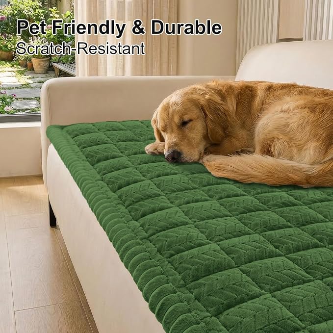 Smiry Couch Cover for Dogs, Non Slip Fuzzy Pet Sofa Covers Washable | Sofa Slipcovers for 2-3 Cushion Couch, Soft Thick Furniture Protector for Cats Dogs, Against Fur, Dirt, Scratch (35.4"x63")