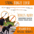 Mighty Paw Hands Free Dog Leash | Bungee Waist Leash for Dog Walking. Pet Running Hands Free Tether for Large, Medium & Small Breeds. Pet Waist Belt (36" - 48") Up to 150 lbs - Orange