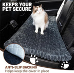 Dog Car Seat Waterproof Bed Cover Nonslip Car Back Seat Soft and Comfortabl | Pet Bed Mat Car Blanket for Travel Backseat Extender Seat Covers Dog Bed for Cars Trucks and SUVs (Grey Cover 23.6” x 51”)