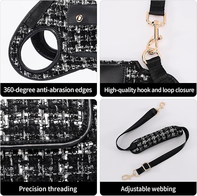Wakytu Dog Lift Harness Dog Carrier Sling for Small Dogs & Cats,XS | stylish puppy sling carrier with handle & pocket,adjustable leash,walking & travel