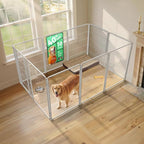 FXW AuraSpace Pro Acrylic & Wire Mesh Indoor Dog Playpen, 40" H, 10 Panels | Clear View, Heavy-duty Metal, Flexible Layouts, Easy Walk-Through, For Medium & Large Dogs, Patented