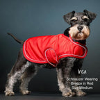 Pet Passion Breeze II - The Windbreaker, Water Resistant Pet Raincoat, Vegan Fur and Lined Pet Jacket for Small, Medium, Large Dogs, Red, XX-Large (70-110 lbs)