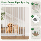 Floisdace 63" Extra Tall Pet Gate for Cat/Dog, Adjustable 29.9-45.3" Wide Auto Close Tall Cat Gate, No Drilling Pressure Mount Kit, Dog Gate for Doorways, Hallways, Kitchen, White