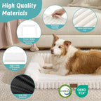 COZY KISS Ultra Soft Faux Rabbit Fur Dog Bed for Extra Large Dogs – 48"x35" Orthopedic Foam Couch, Removable Washable Cover & Waterproof Lining, Tie-Dye Brown