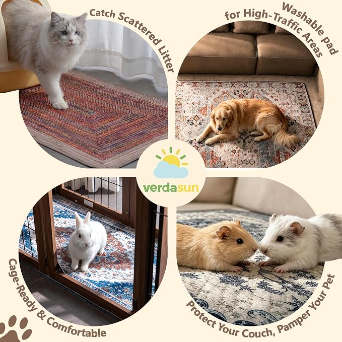 Washable Pee Pads for Dogs, Reusable Puppy Potty Training Pads, Ultra-Absorbent Thick Waterproof Leak-Proof Non-Slip Pads & Mat for Crate, Playpen, Floor, Whelping & Housebreaking , 2 Pack 36"x72"