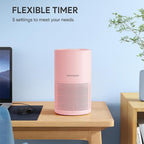 Air Purifiers for Bedroom, FULMINARE H13 True HEPA Filter (Pink) | Remove Pet Hair, Smoke, Odors，Quiet Air Cleaner With Night Light, Portable Small Air Purifier for Home, Office, Living Room