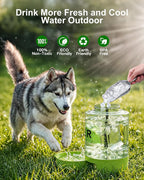 77 oz Portable Dog Water Bottle, 2.2L Dog Travel Water Dispenser Olive Green | Food-grade, BPA-free material, silicone seal, easy-clean wide mouth, grip handle, for large dogs, hiking, camping, beach days