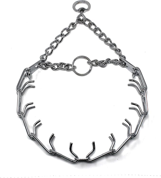 Herm Sprenger Prong Dog Training Collar Ultra-Plus Chrome Plated Steel Pet Pinch Collar No-Pull Collar for Dogs Anti Pull Training Collar Made in Germany 4mm x 25in Large