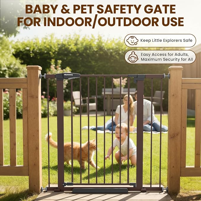 Mumeasy 36" High Extra Tall Dog Gate, 29.7"-40.5" Wide Pressure Mounted Tall Baby Gate for Dog, Auto Close Pet Gate with Door for Stairs,Doorways,House,Black