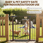 Mumeasy 36" High Extra Tall Dog Gate, 29.7"-40.5" Wide Pressure Mounted Tall Baby Gate for Dog, Auto Close Pet Gate with Door for Stairs,Doorways,House,Black