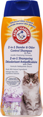 Arm & Hammer 2-in-1 Deodorizing Cat Shampoo, Lavender, 20 Fl Oz, 6-Pack | Baking soda formula reduces dander while cleaning and deodorizing the coat in one wash