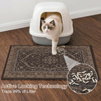 Glittme Cat Litter Mat, 33"x22" Non-Slip Washable Trapping Mat for Cats | Litter Trapping Mat With Thick PVC Coil To Catch Scatter, Soft On Paws And Waterproof Bottom To Protect Floors
