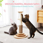 Made4Pets Cat Scratching Post for Indoor Cats with Self Groomer, 23" | Cat Scratcher with Natural Sisal Rope, Stable Base and Interactive Ball Track, Cat Toys for Kittens and Small Indoor Cats