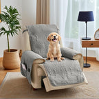Quilted Recliner Chair Covers, Soft Lazy Boy Chair Covers, Water-Repellent Recliner Covers, Pet Friendly Chair Cover for Dogs Cats, Washable Sofa Protector (Recliner 22", Light Gray)