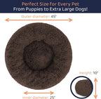 Donut Dog Bed - Premium Comfort for Anxiety Relief - Fluffy & Calming Design with Ultra-Plush Support | Cozy Round Dog Bed with Super Soft Circle Style (Coffee, X-Large)
