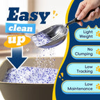 LMJP Crystal Cat Litter for Long-Lasting Odor Control, Non-Clumping, 8.6lb | 2 Months Supply, Unscented, Rapid Water Absorption, Low Tracking, Low Dust, Lightweight, Blue & White Silica, 2 Pack of 4.3lb