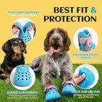 Dog Shoes for Hot Pavement - Comfortable Paw Protection for Medium & Large Dogs, Adjustable Strap & Non-Slip, Easy-Clean, Outdoor Sports Boots, Dog Booties for Summer Rain (Coastal Blue, M)