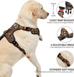 NESTROAD No Pull Dog Harness,Adjustable Oxford Dog Vest Harness with Leash,Reflective No-Choke Pet Harness with Easy Control Soft Handle for Medium Dogs(Medium,Dark Brown)