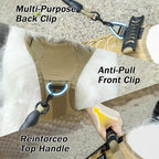 No Pull Tactical Dog Harness Medium Sized Dog, Service Dog Vest, M, Brown | Tactical Dog Vest Harness and Leash Set, Adjustable Military Service Dog Harness with Handle for Medium Large Dogs
