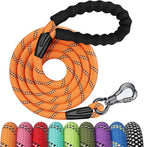 NTR 3FT Heavy Duty Dog Leash with Swivel Lockable Hook and Comfortable Padded Handle, Orange Rope Dog Leash for Small Medium Large Dogs Training, Playing, Camping, or Backyard