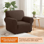 XINEAGE Stretch Armchair Slipcover, Non-Slip Pet Couch Cover,Light Coffee | Washable Furniture Protector, Elastic Bottom, Dogs & Cats Friendly, Scratch-resistant, Fast Setup, High Elasticity