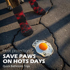 EXPAWLORER Dog Socks for Summer Hot Pavement to Prevent Licking Paws, Anti Slip Doggie Booties Grippy Shoes for Hardwood Floors, Boots & Paw Protectors for Small Medium Large Senior Dogs Red Black S