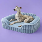 LE SURE Cute Cozy High Back Orthopedic Dog Beds Medium Size Dog,28" Blue | Waterproof Pet Bed with Sides, Aesthetic Comfy Egg-Crate Foam Pet Couch Sofa, Removable Washable Cover, Non-Slip Bottom