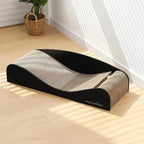 FUKUMARU Cardboard Cat Scratcher Bed, Extra Large 29.1 Inch Cat Scratch Pad | Cat Scratching Bed Couch Indoor, Natural Felt Multifunctional, Horizontal Kitten Scratch Bed Lounger With Ball Toy, Black