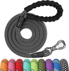 NTR Heavy Duty Dog Leash,8FT Rope Leash for Dog Training with Swivel Lockable Hook,Reflective Threads and Comfortable Handle,Dog Lead for Walking,Hunting,Camping for Medium and Large Dog (Black)