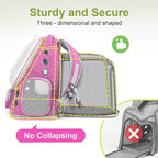 Cawypety Expandable Cat Backpack Large Space Cat Bubble Backpack Carrier | Pink, for Carrying Cats Pets and Small Dogs, Airline-Approved, for Travel Hiking Walking Car, Transparent Window, Breathable