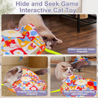Interactive Cat Toys for Indoor Cats, Kitten Toys for Indoor Kittens,Yellow | Automatic Electronic Cat Toys for Bored Adult Cats, Stimulating Moving Cat Enrichment Toy, Hide and Seek Cat Games Toy