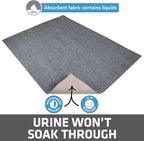 Drymate Cat Litter Box Mat, Litter Trapping Mat, Grey, 36x47 Jumbo XXL | Waterproof, Urine-Proof, Absorbent, Machine Washable, Soft on Paws, Contains Mess, Protects Floors, Kitten Supplies, USA Made