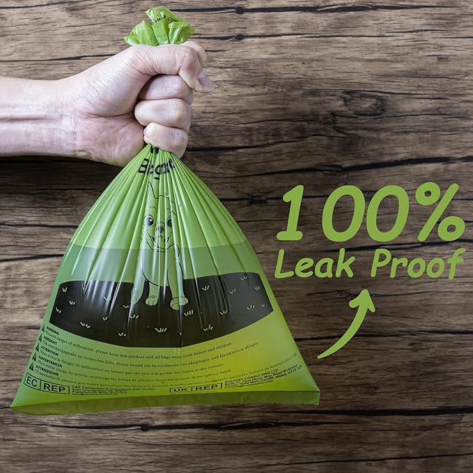 GREENER WALKER Poop Bags for Dog Waste, 1080 Doggy Waste Bags Extra Thick Strong 100% Leak-Proof (Brown)