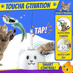 Interactive Cat Toys for Indoor Cats - Automatic Flying Bird Feather Toy, USB Rechargeable Electric Cat Teaser with Strong Sticky Base, Smart Motion Activated Self-Play Enrichment Toy for Bored Cats