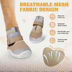DcOaGt Dog Shoes for Hot Pavement Mesh Dog Boots Dog Booties for Snow 4PCS | Breathable with Reflective Strips 360°Anti-Slip Rubber Soles for Summer Winter Hiking Hardwood Floors to Prevent Licking