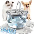 Glass Cat Water Fountain 70oz Dishwasher Safe Pet & Dog Fountain | Automatic 2.1L drinking water dispenser,Easy to Clean Glass Bowl,Ultra Quiet Pump,3-Stage Filtration for indoor Cats & Dogs