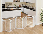 Folding Pet Fence 144" Wide, 32" Tall,Freestanding Dog Gate with Door,White | 6 Panels No-Assembly Metal Pet Fence Walk Through,Extra Accordion Puppy Folding Playpen for Doorways, Stairs,House