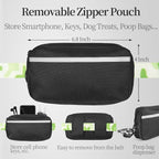 iYoShop Hands Free Dog Leash with Zipper Pouch, Dual Padded Handles and Durable Bungee for Walking, Jogging and Running Your Dog (White-Green Mix, Large)