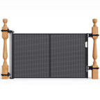 Upgraded Retractable Baby Gates for Stairs & Banister, Mesh Dog Gate Indoor, Extends to 55" Wide 33" Tall, Child Safety Gate for Stairway, Banister & Wall Mount (Black)