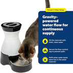 PetSafe Healthy Pet Water Station, 128 oz, Stainless Steel Bowl, Medium | Gravity-Fed Pet Water Fountain Keeps Cats or Small Dogs Hydrated, Stainless Steel Bowl Is Dishwasher Safe