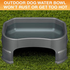 Neater Pet Brands Extra Large Water Bowl for Dogs, Elevated Outdoor Dog Water Bowl (1.25 Gallon XL Capacity), Big Trough Style Food Dish for Indoors or Outside, No Spill Large Dog Bowls, Gunmetal Grey